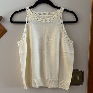 Cream Sleeveless Cotton Top NWOT